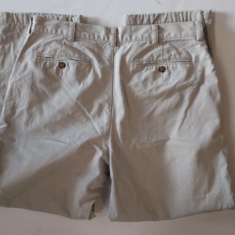 LL Bean Flannel lined Khaki Pants Mid Rise Straight leg Measure 34" X 28" - Picture 3 of 4